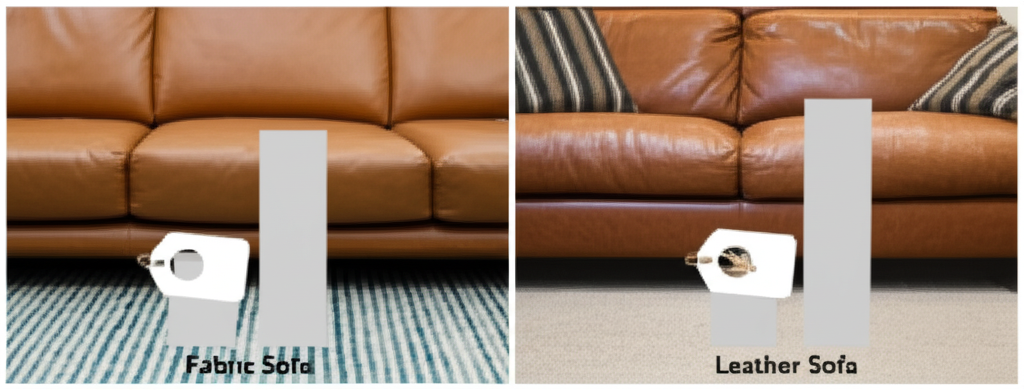 Cost comparison: Fabric, leather & microfiber sofas. Budget furniture investment.