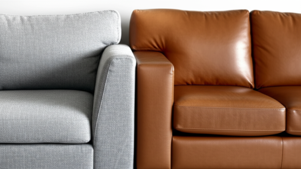 Fabric vs. Leather Sofa: Comparing cotton upholstery, microfiber, polyester. Pros & cons for busy families.
