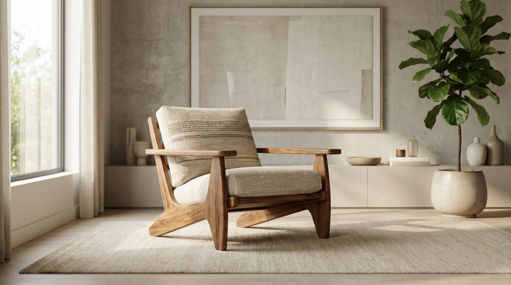 Statement furniture creates a powerful interior design focal point. Home decor element.