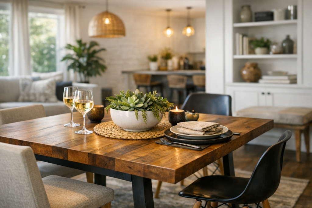 Dining table, size, shape, style, dining room, lifestyle, interior